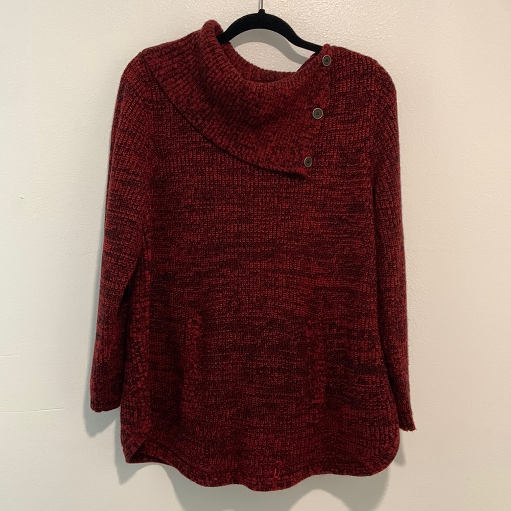 Style & Co red cowl neck sweater 1x